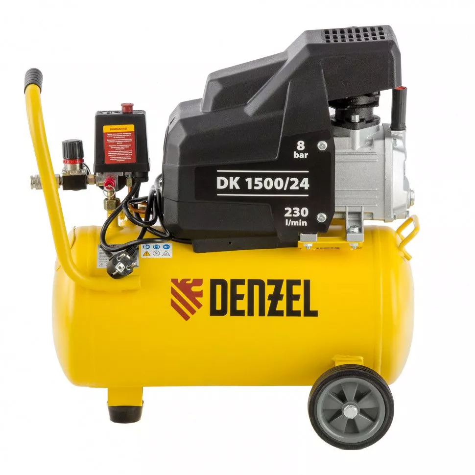 Компрессор воздушный DK1500/24, Х-PRO 1.5 кВт, 230 л/мин, 24 л Denzel