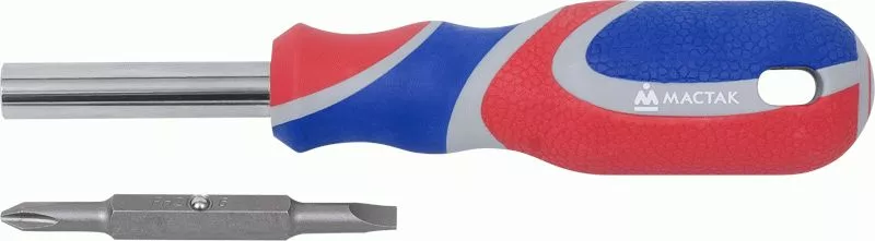 Отвертка со сменными вставками (битами), 6 в 1 МАСТАК 049-6B