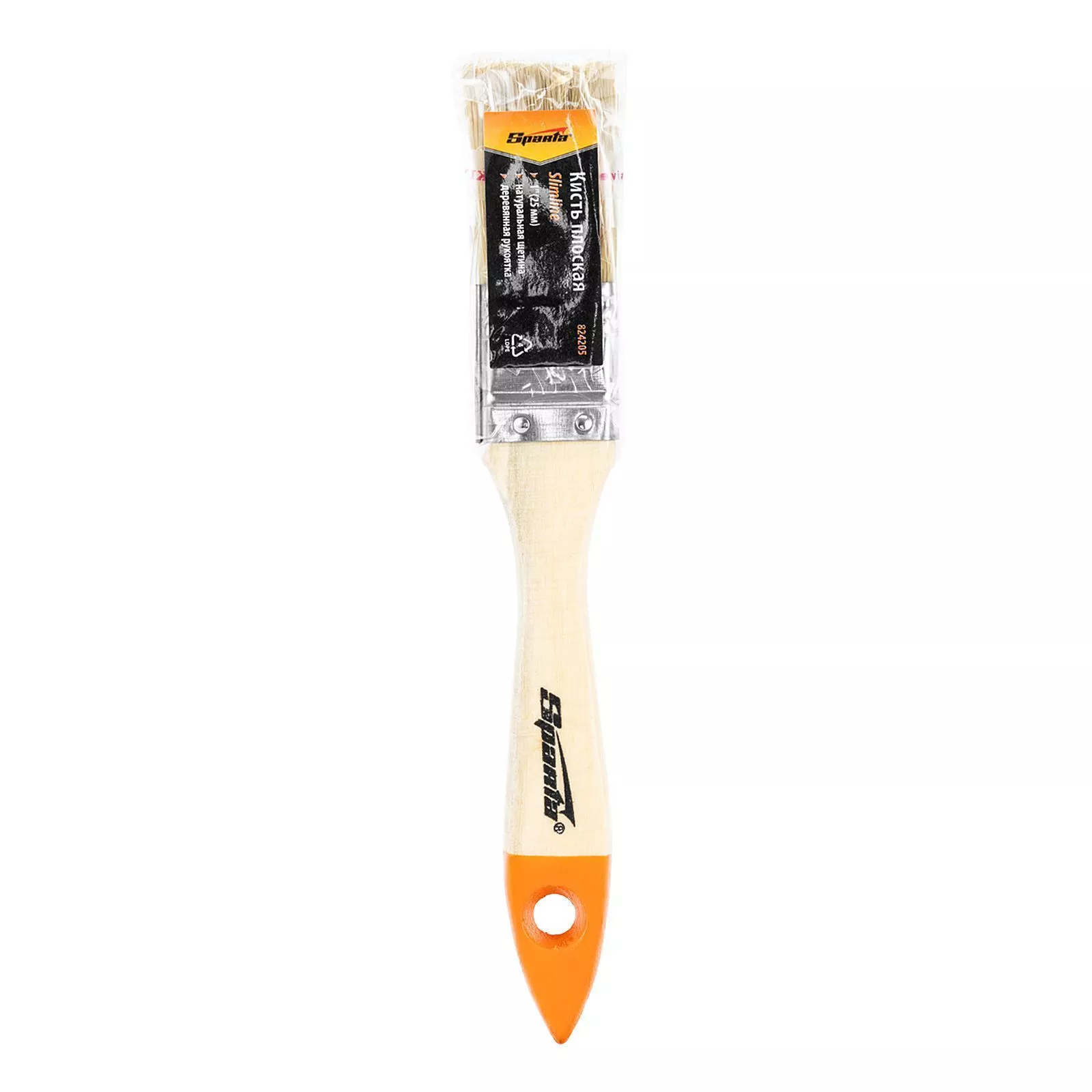 Кисть плоская Slimline 1" (25 мм) натуральная щетина, деревянная ручка Sparta
