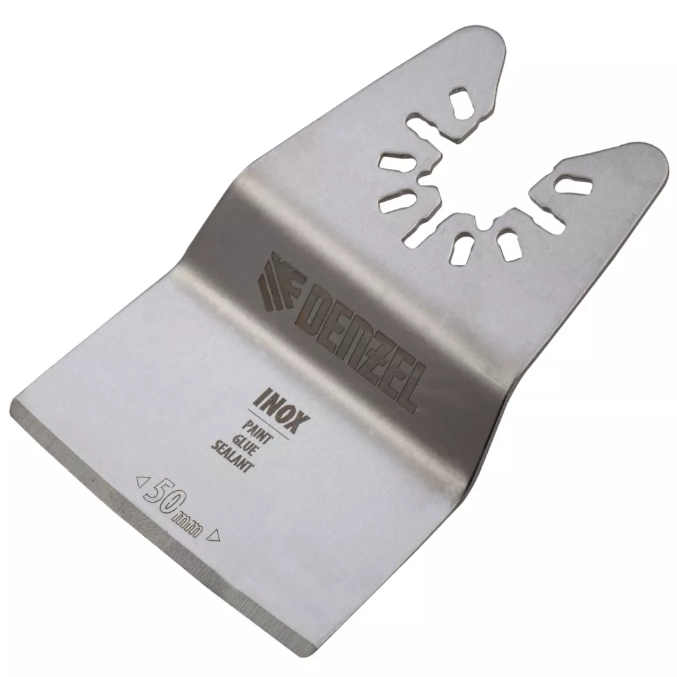 Насадка для МФИ шабер полукруг, Inox, для снятия краски и др., ширина 50 мм, длина общая 74 мм, ступенчатый Denzel