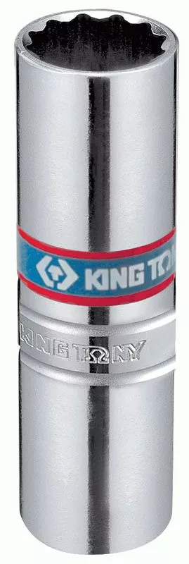 Головка свечная двенадцатигранная 3/8", 14 мм, пружинный фиксатор KING TONY 36A014