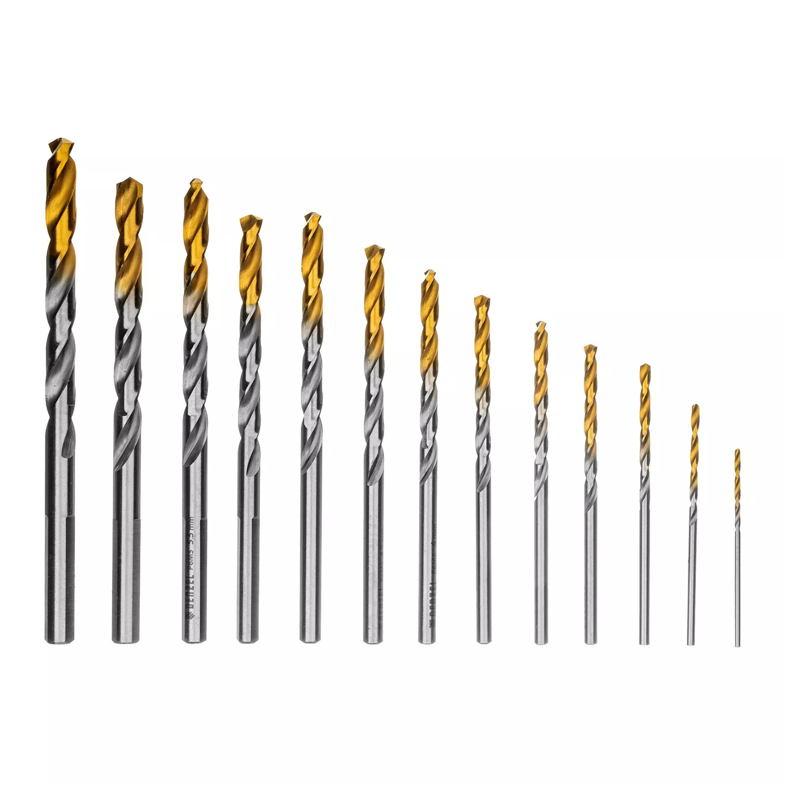 Набор сверл по металлу, 1,5-6,5мм, Р6М5-TiN, Golden Tip, 13 шт Denzel