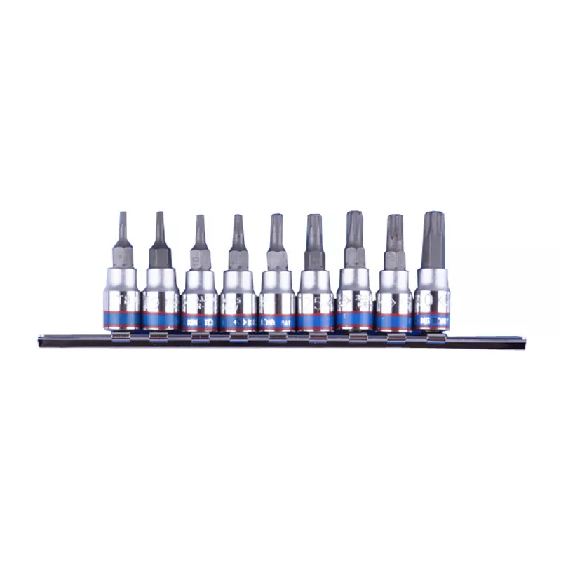 Набор торцевых насадок 1/4", Torx, Т8-Т40 мм, L = 37 мм, с отверстием, 9 предметов KING TONY 2119PR