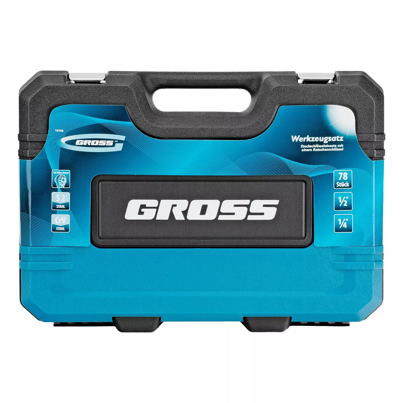 Набор инструментов, 1/4", 1/2", CrV, 120 зубьев, 78 предметов Gross