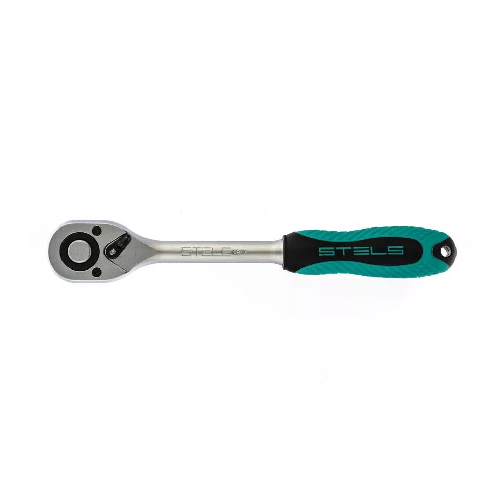 Ключ-трещотка 1/2", CrV, 72 зуба, с быстрым сбросом, матовый хром Stels