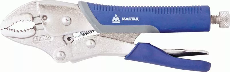 Зажим с фиксатором 250 мм, с закругленными губками МАСТАК 036-00250H