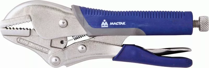 Зажим с фиксатором 250 мм, с прямыми губками МАСТАК 036-10250H