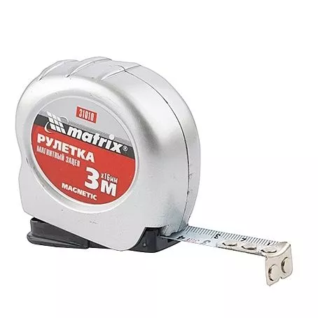 Рулетка Magnetic,3 м х 16 мм,магнитный зацеп Matrix
