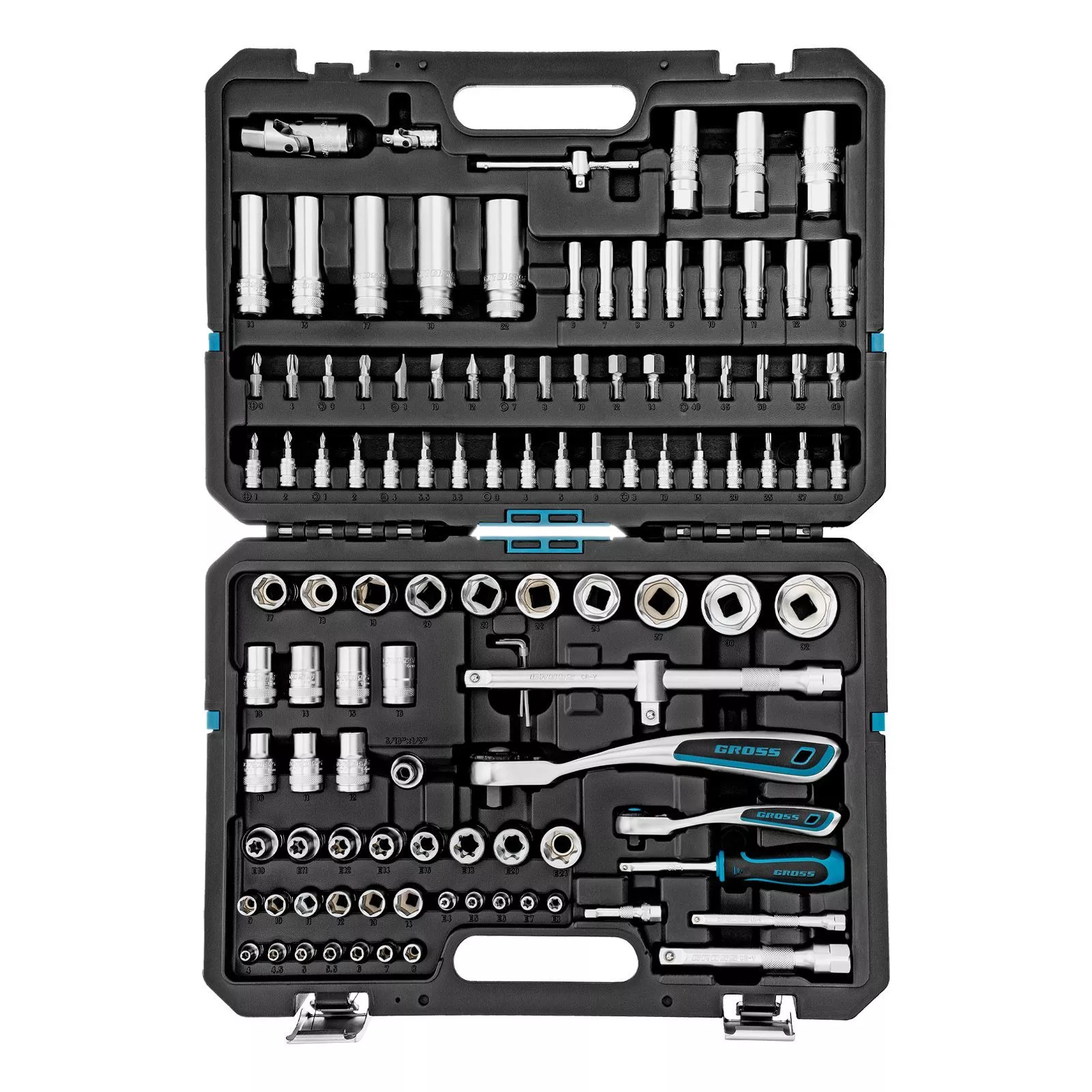 Набор инструментов, 1/4", 1/2", CrV, 120 зубьев, 109 предметов Gross