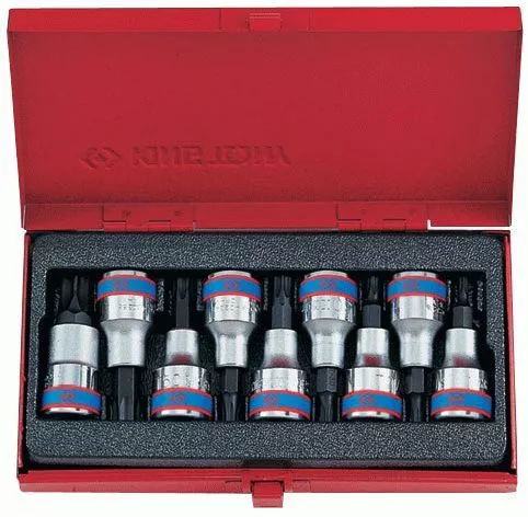 Набор торцевых насадок 1/2", Torx, Т20-Т60 мм, L = 60 мм, 9 предметов KING TONY 4109PR
