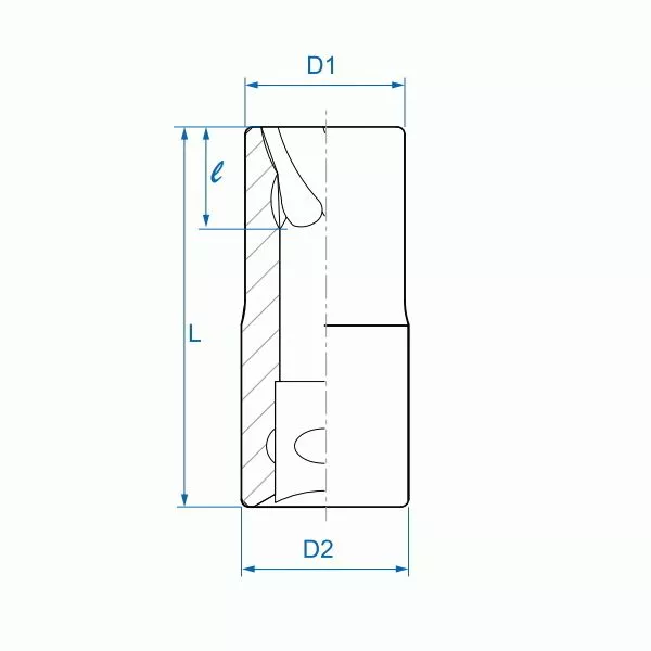 Головка для поврежденного крепежа 1/2", 21 мм KING TONY 9TD403-21M