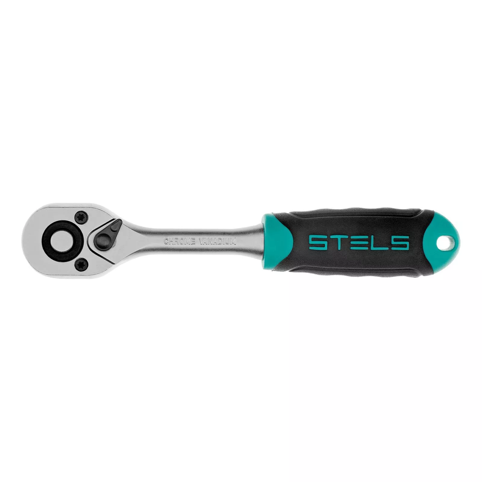 Ключ-трещотка 1/4", CrV, 72 зуба, с быстрым сбросом, матовый хром Stels