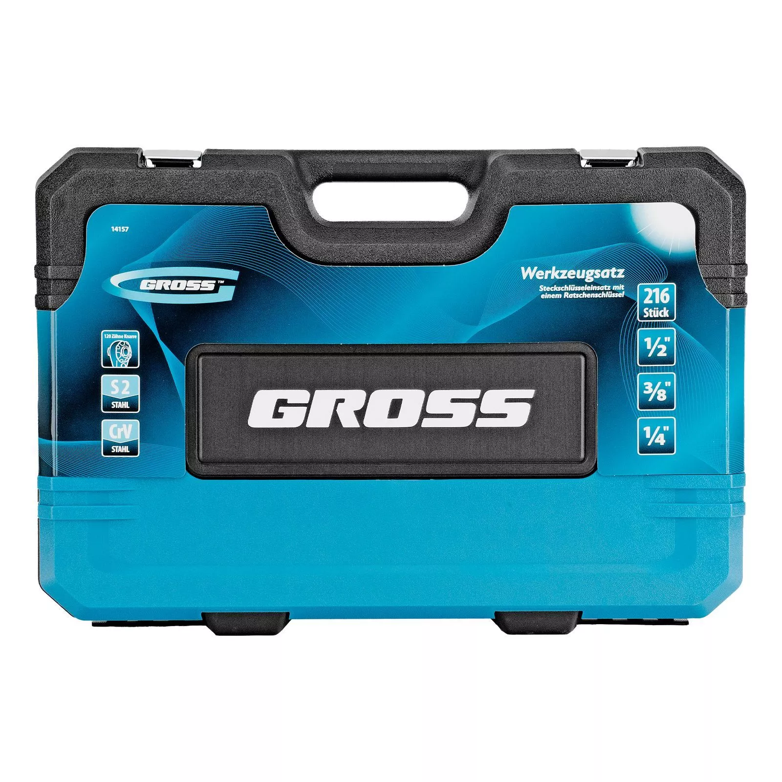 Набор инструментов, 1/2", 3/8", 1/4", CrV, 120 зубьев, 216 предметов Gross