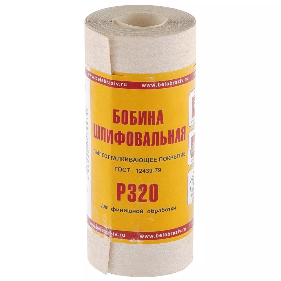 Шкурка на бумажной основе, LP10C, зернистость Р 400, мини-рулон 115 мм х 5 м, "БАЗ" Россия