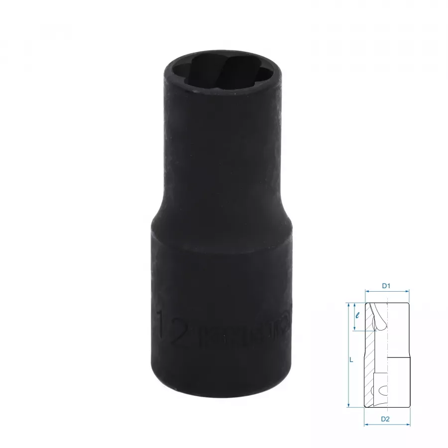 Головка для поврежденного крепежа 1/2", 12 мм KING TONY 9TD403-12M