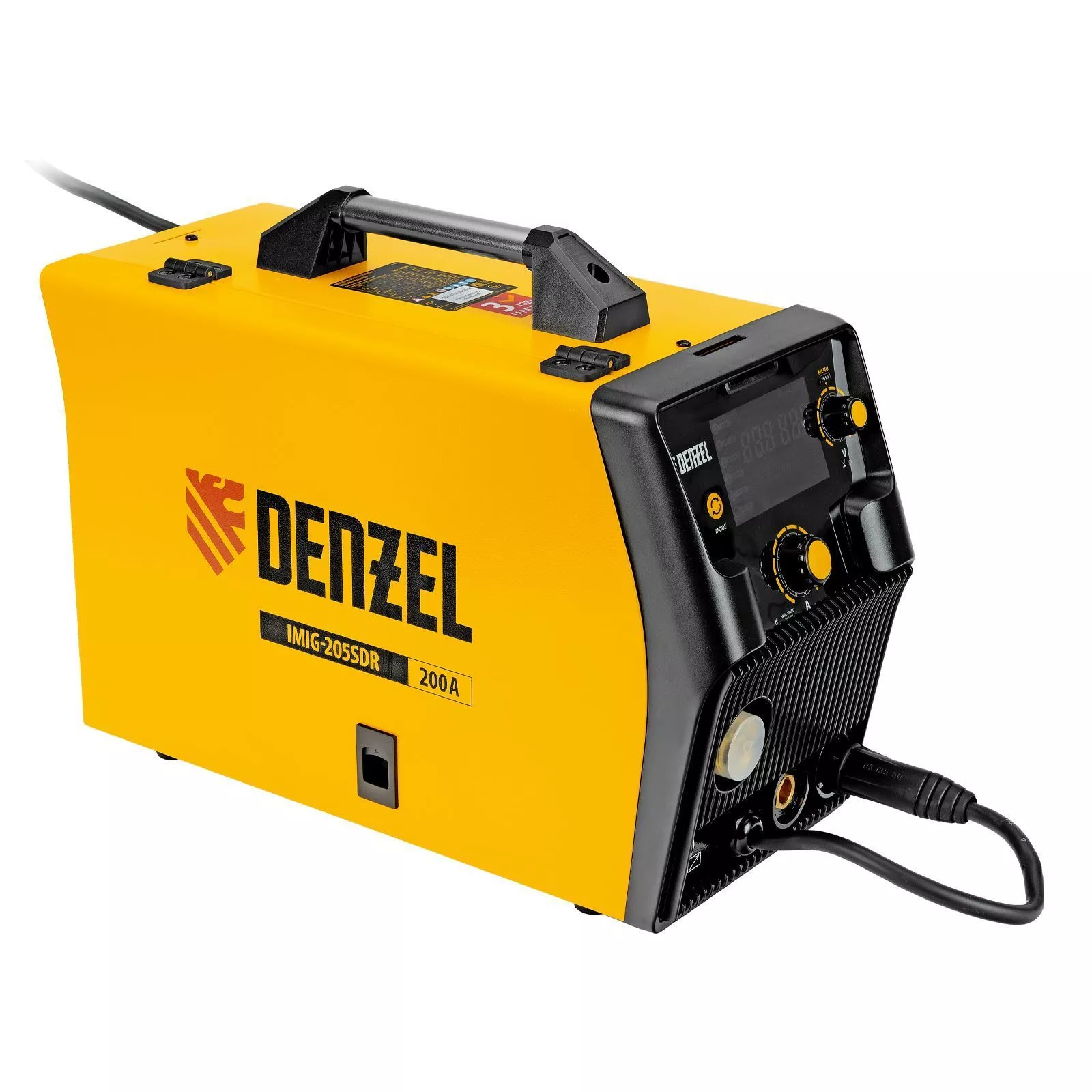 Аппарат инвертор. полуавтомат. cварки IMIG-205SDR, 200 А, ПВ 60%, катушка 5 кг Denzel