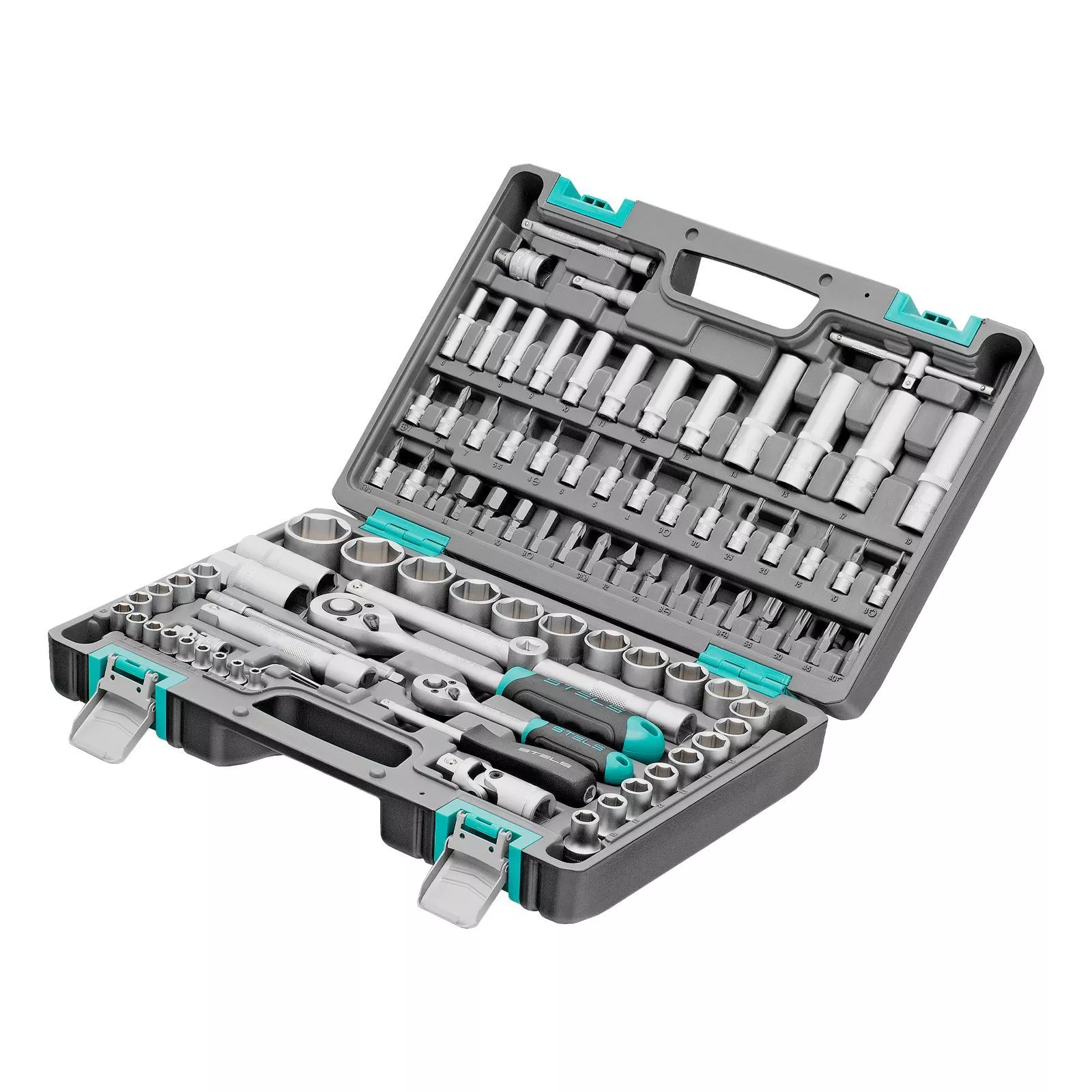 Набор инструментов, 1/2", 1/4", CrV, пластиковый кейс 94 предмета Stels
