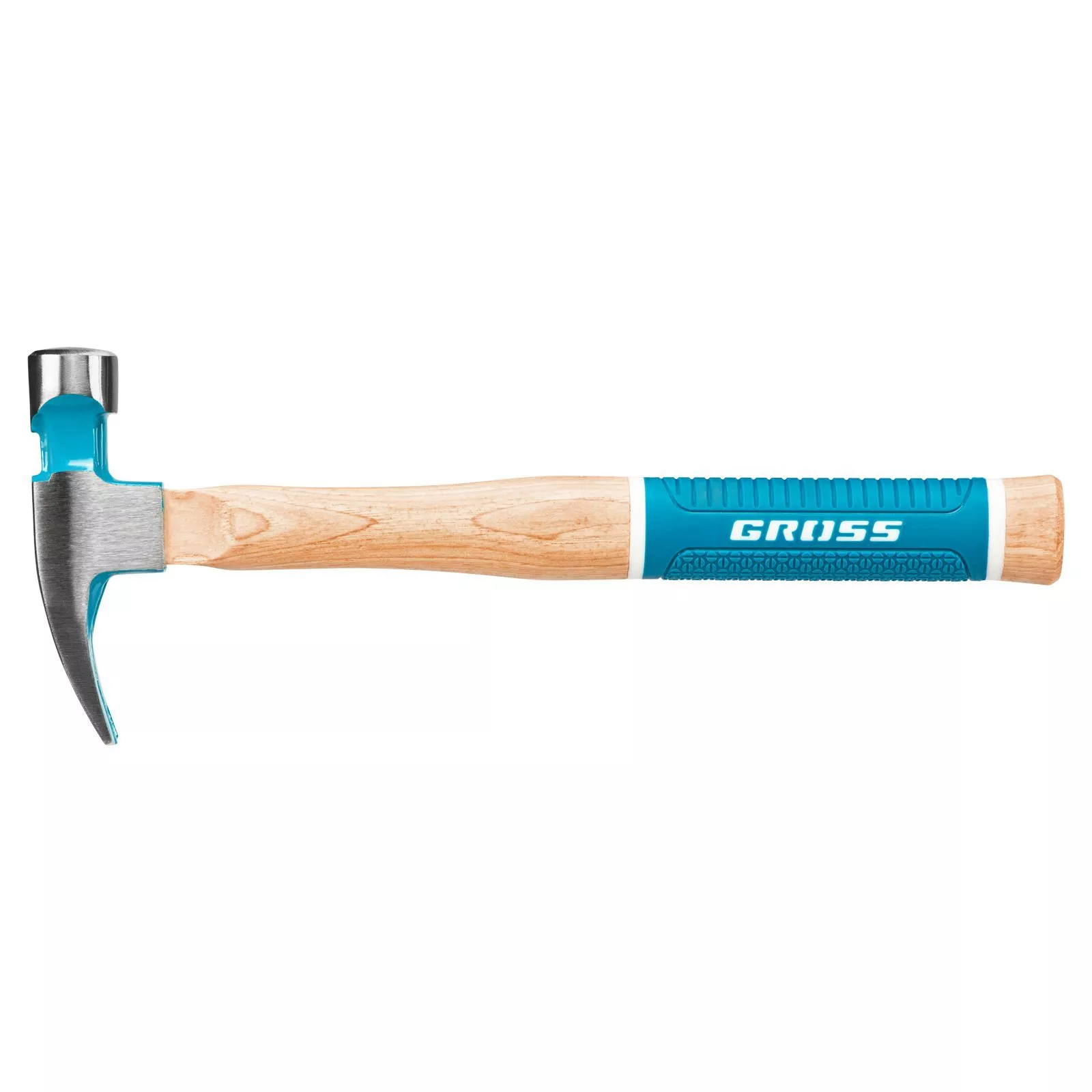 Молоток-гвоздодер, 280 г, угол 75, магнит, обрезиненная рукоятка American hickory GROSS