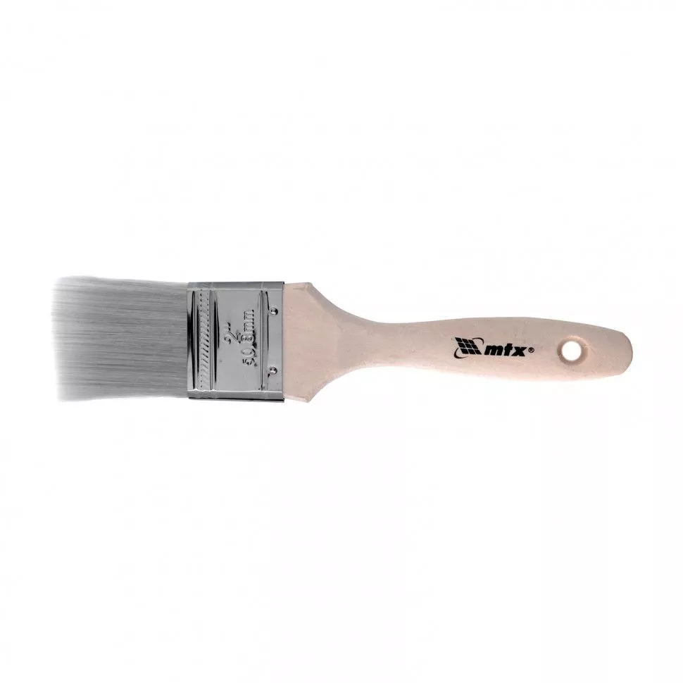 Кисть плоская Platinum 2", искусственная щетина, деревянная ручка MTX