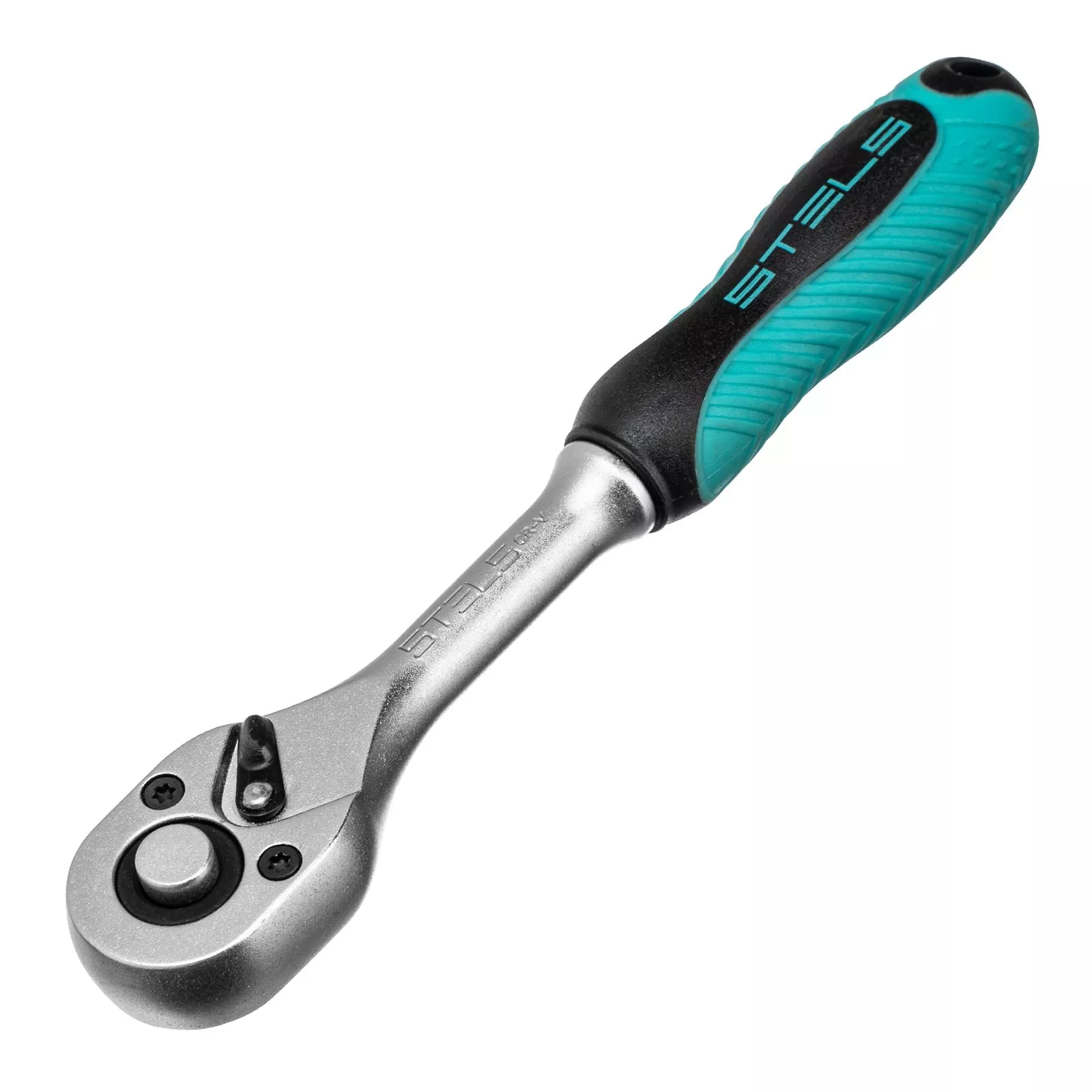 Ключ-трещотка 1/4", CrV, 72 зуба, с быстрым сбросом, матовый хром Stels