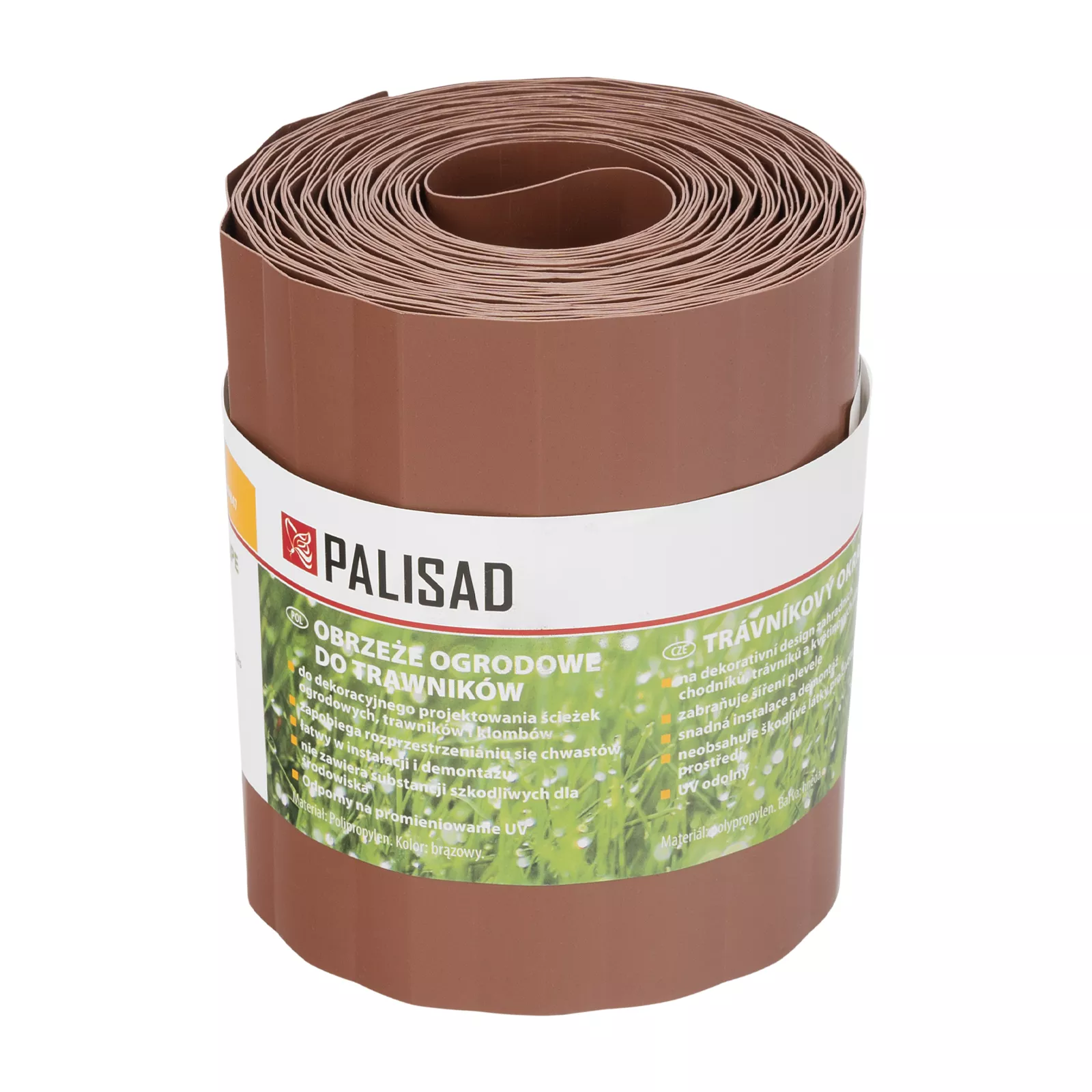 Бордюрная лента, 15х900 см, полипропиленовая, коричневая, Palisad