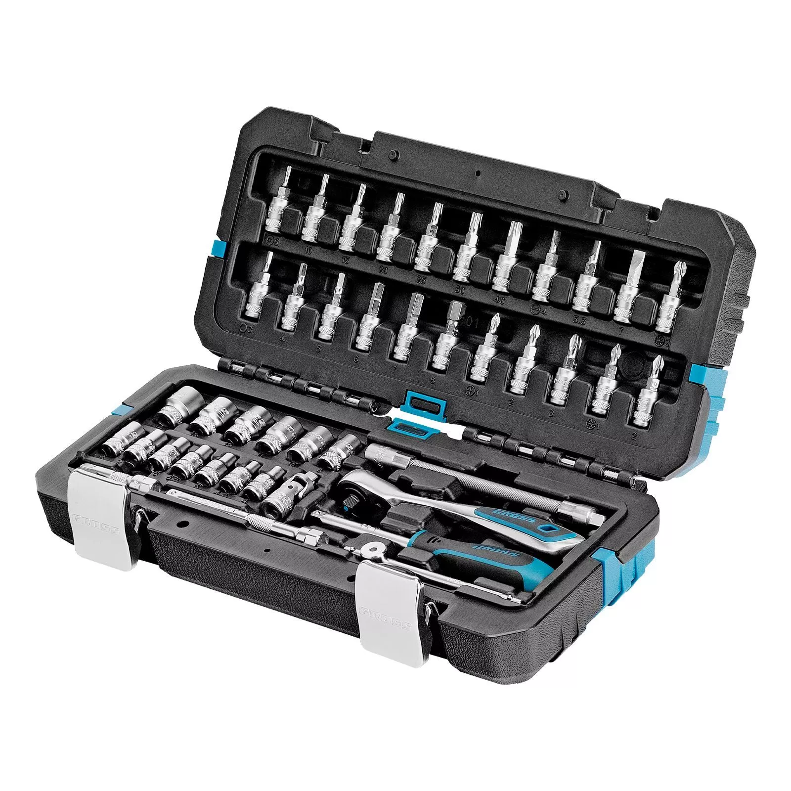 Набор инструментов, 1/4", CrV, 120 зубьев, 42 предмета Gross