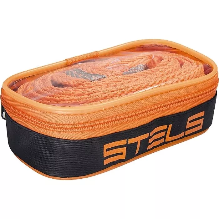 Трос буксировочный 2.5 т, 5 м, 2 крюка, сумка на молнии Stels