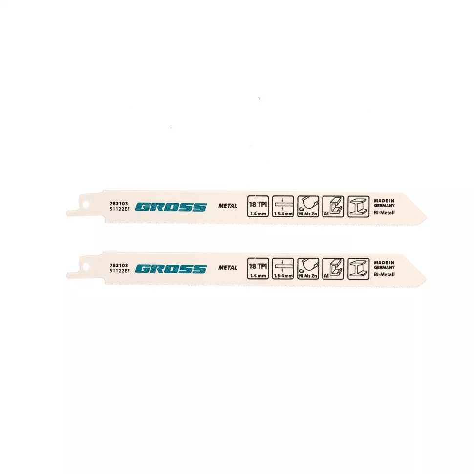 Полотна по металлу для сабельной пилы 4402 - S1122EF, 180 x 1.4 мм, 2 шт. Gross