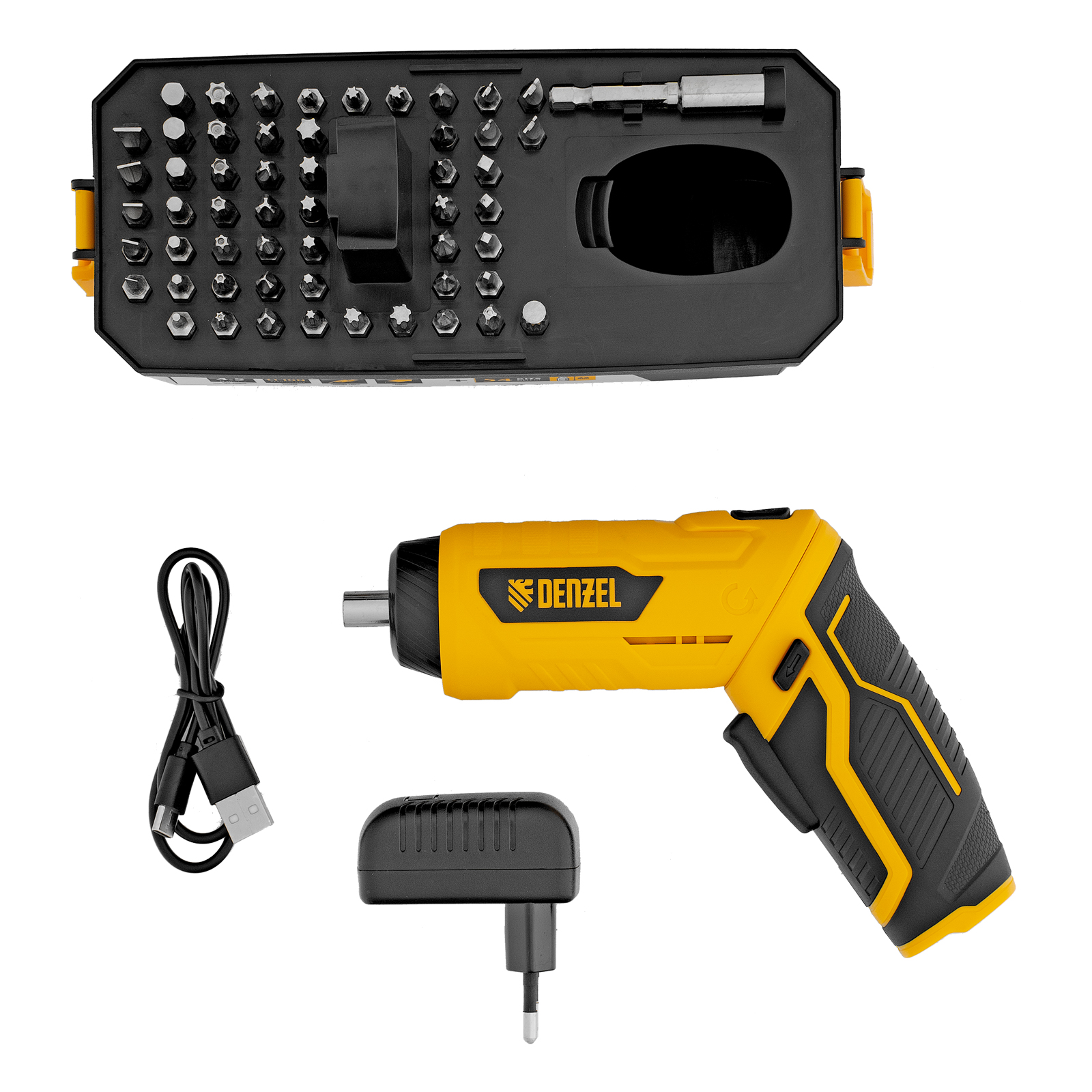 Отвертка аккумуляторная CSH-3.6, 54 биты, Li-Ion, 3,6 В// Denzel