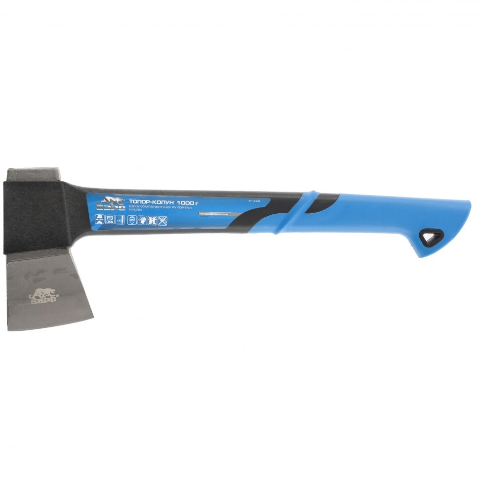 Топор-колун, 1000 г, двухкомпонентная рукоятка Nylon Барс