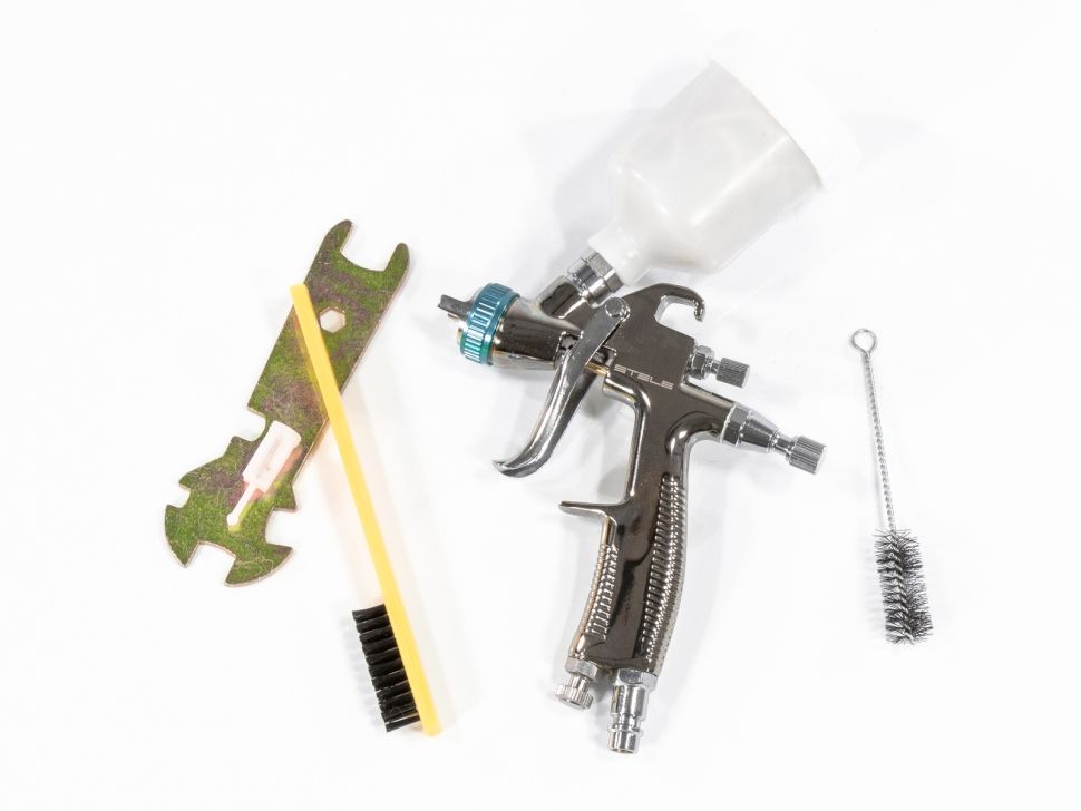 Краскораспылитель AG 970 LVLP, профессиональный, гравитационного типа, сопло 0.8 мм Stels