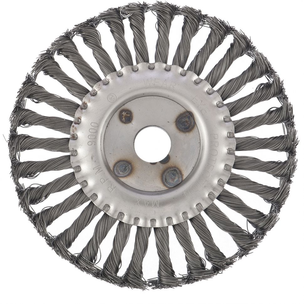 Щетка для УШМ 175 мм, посадка 22.2 мм, плоская, крученая проволока 0.5 мм Matrix