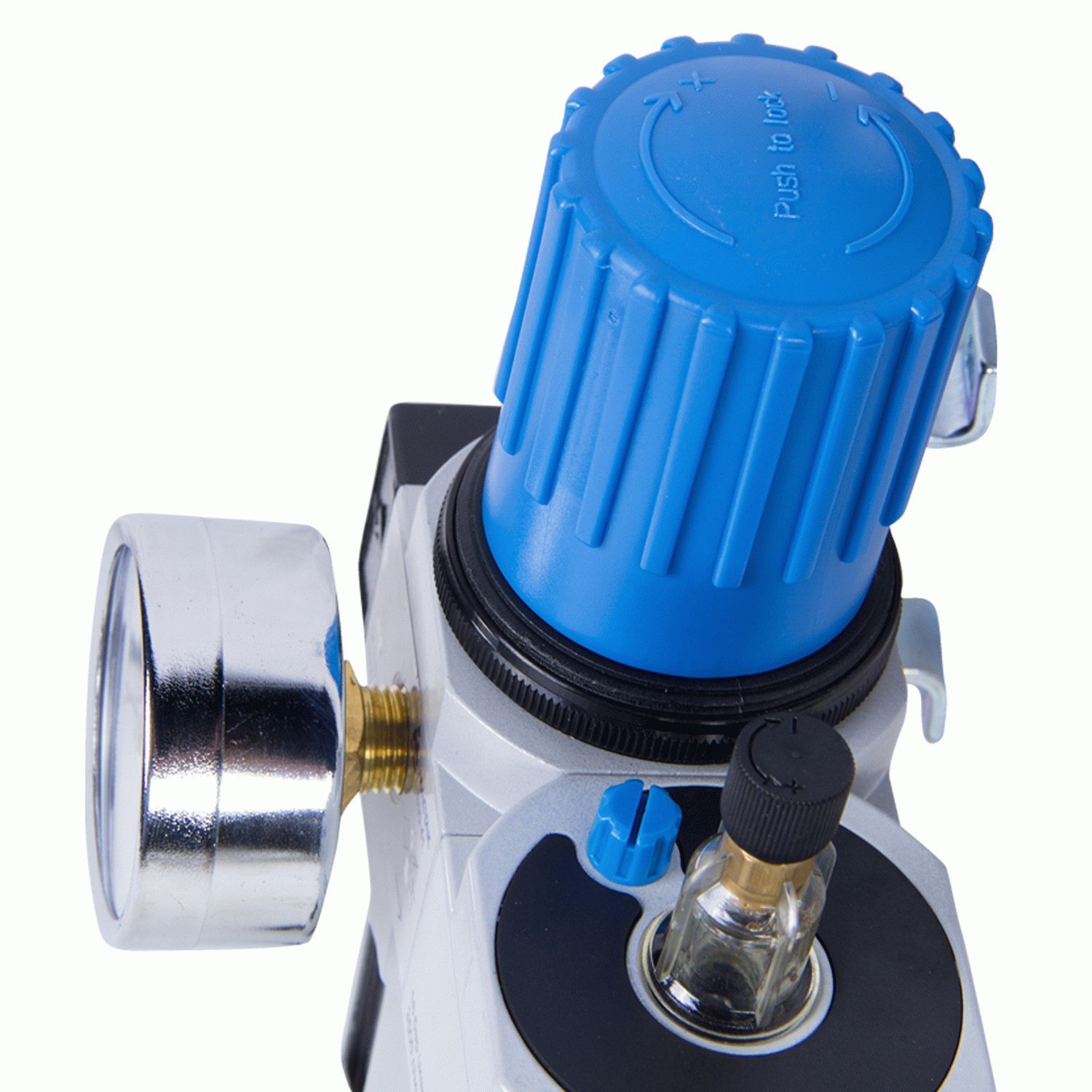 Фильтр влагоотделитель с редуктором и лубрикатор 1/2", с манометром МАСТАК 690-41