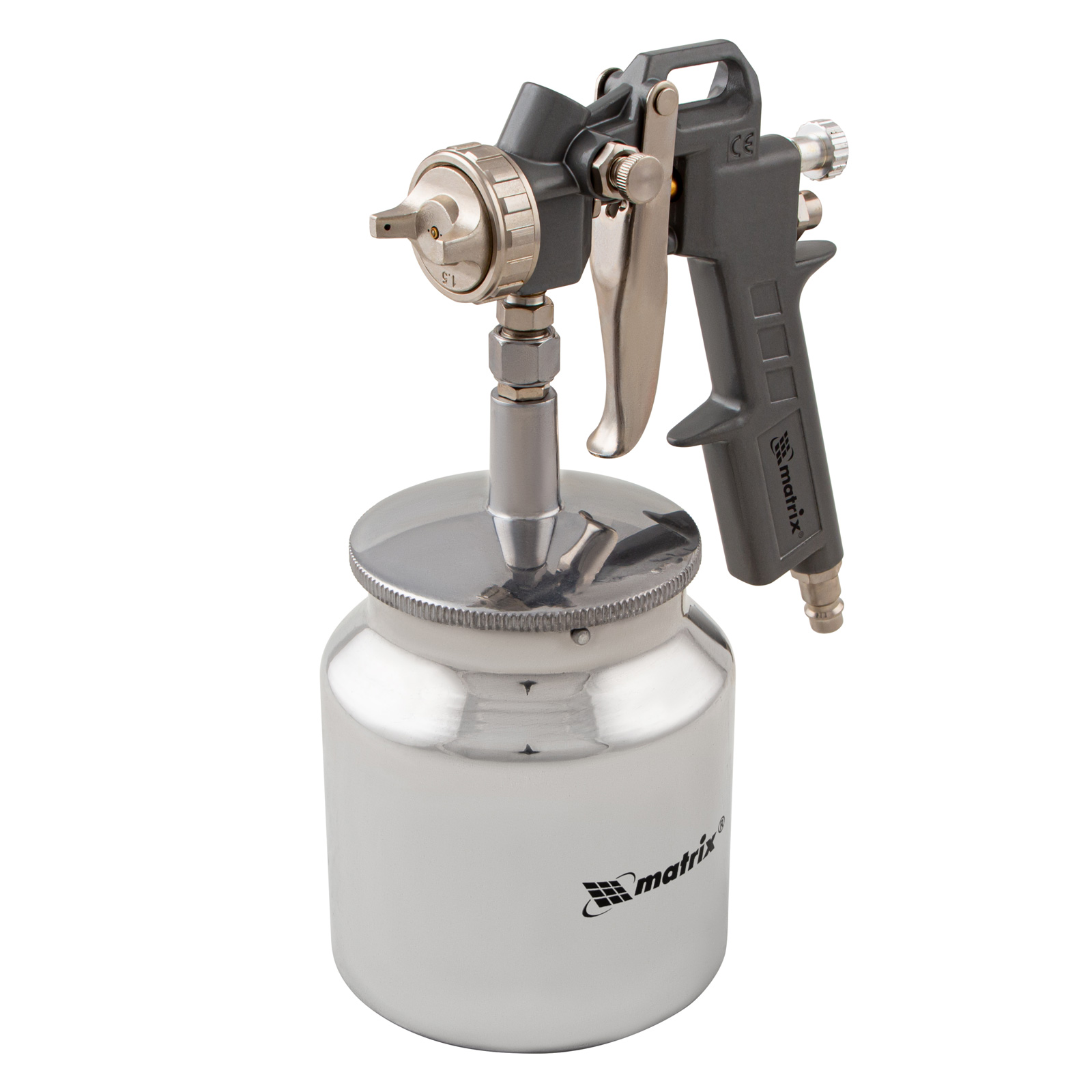 Набор пневмоинструмента, 5 предметов, быстросъемное соединение, краскораспылитель с нижним бачком Matrix