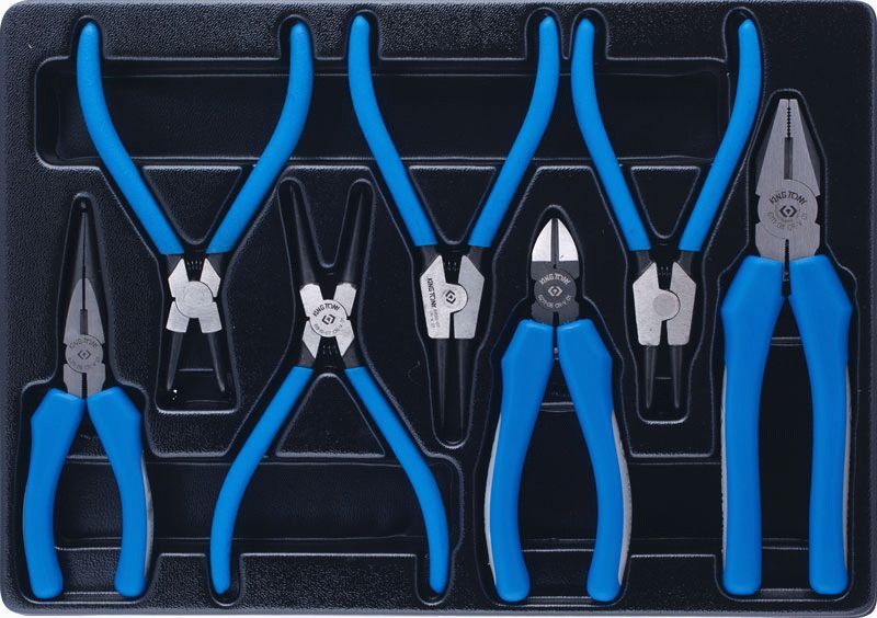 Набор съемников стопорных колец, пассатижей и бокорезов, ложемент, 7 предметов KING TONY 9-40207GP