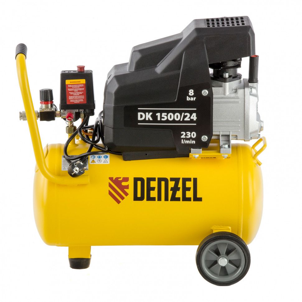 Компрессор воздушный DK1500/24, Х-PRO 1.5 кВт, 230 л/мин, 24 л Denzel