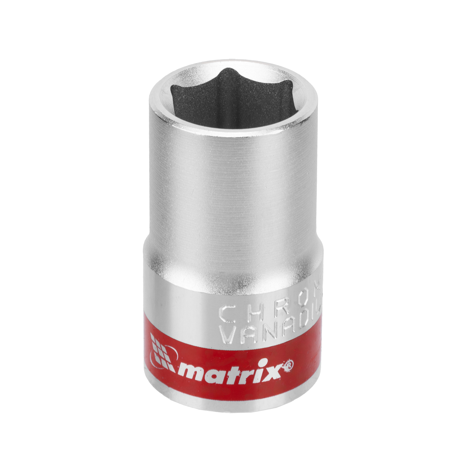 Головка торцевая, 14 мм, шестигранная, CrV, под квадрат 1/2, хромированная Matrix