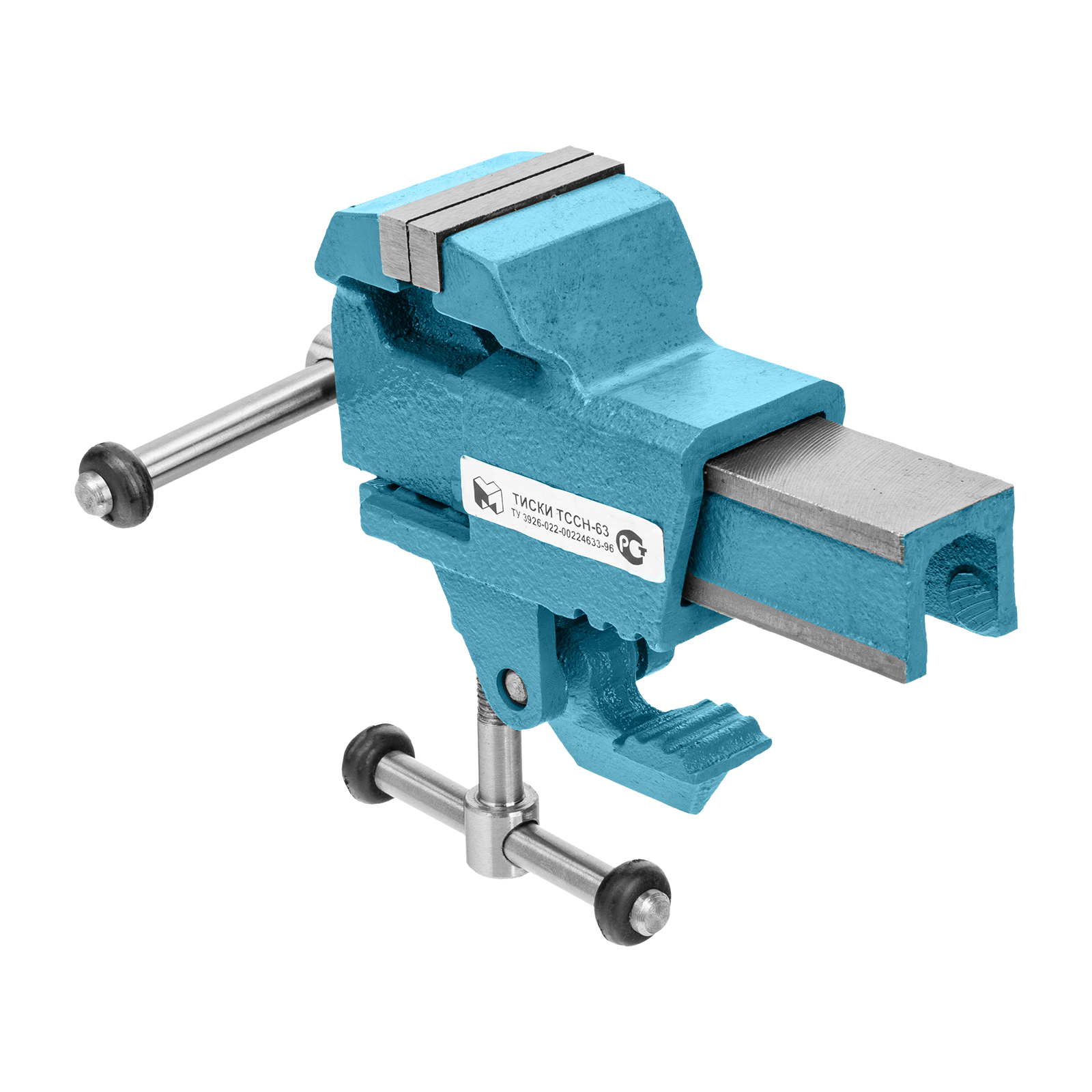 Тиски слесарные, 63 мм, крепление для стола, винтовой зажим (Глазов)