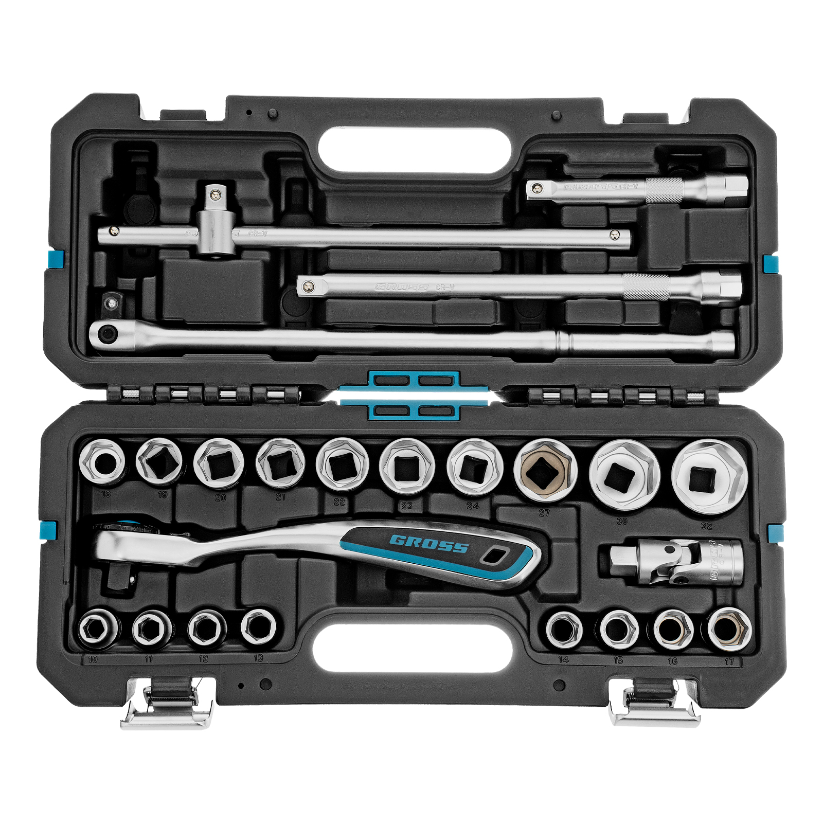 Набор инструментов, 1/2", CrV, 120 зубьев, 24 предмета Gross