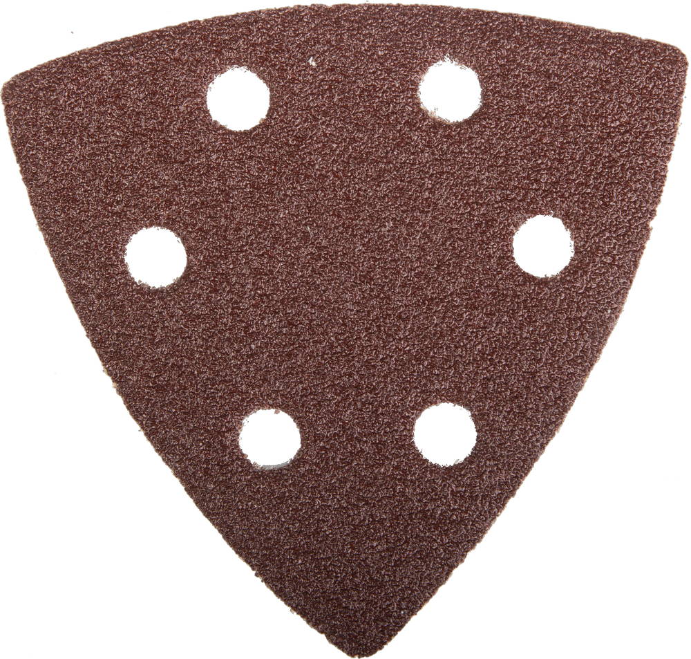 Треугольник шлифовальный ЗУБР "Мастер" универсальный на велкро основе, 6 отверстий, Р80, 93х93х93мм, 5шт