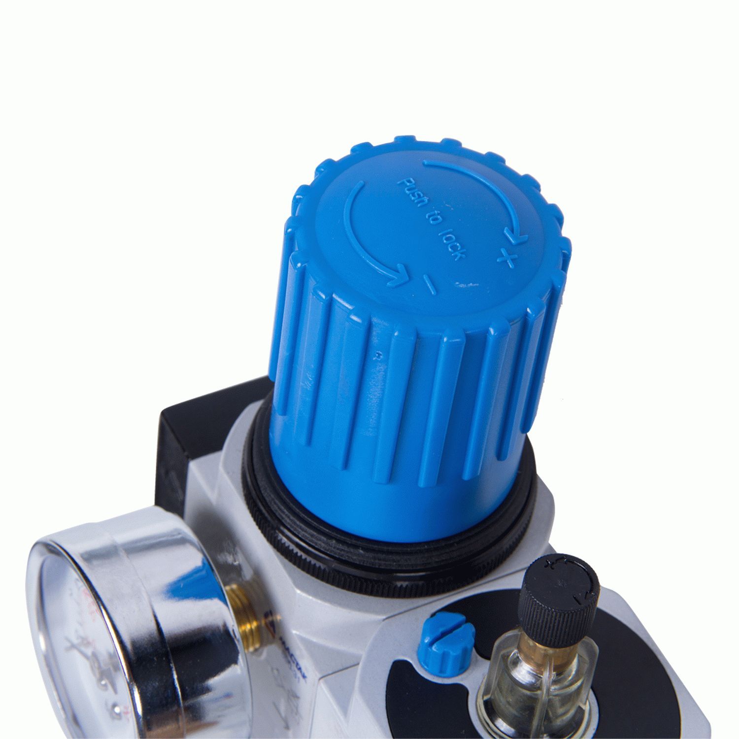 Фильтр влагоотделитель с редуктором и лубрикатор 3/8", с манометром МАСТАК 690-31