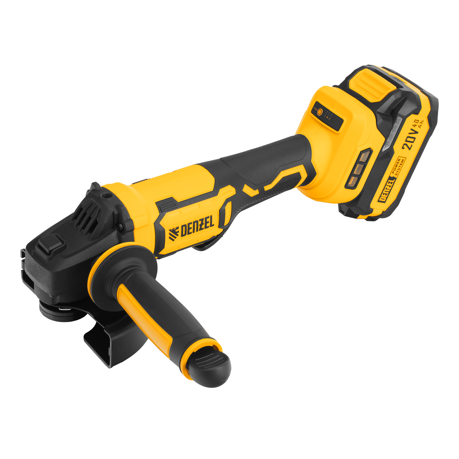 Машина шлифовальная угловая аккумуляторная бесщет. AGH-BL-20-125, Li-Ion, 20 В// Denzel