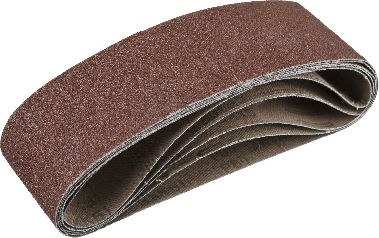 ЗУБР 75х533 мм, P80, лента шлифовальная СТАНДАРТ, для ЛШМ, 5 шт.