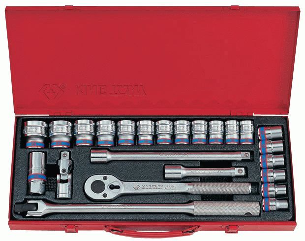 Набор торцевых головок с принадлежностями 1/2", двенадцатигранные, 10-32 мм, 24 предмета KING TONY 4032MR