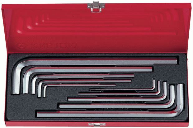 Набор Г-образных шестигранников 3-17 мм, длинные, 10 предметов, кейс KING TONY 20210MR