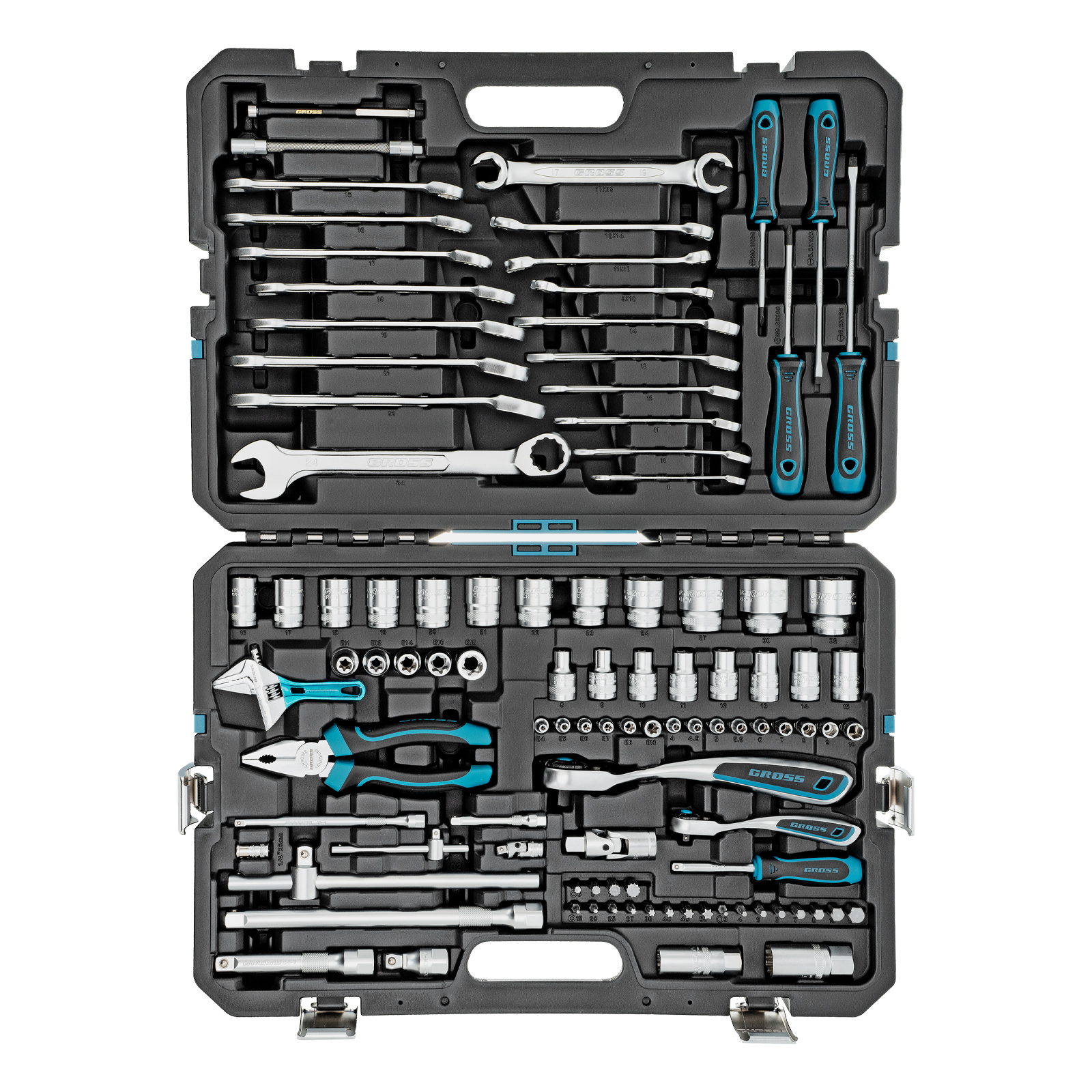 Набор инструментов, 1/4", 1/2", CrV, 120 зубьев, 101 предмет Gross