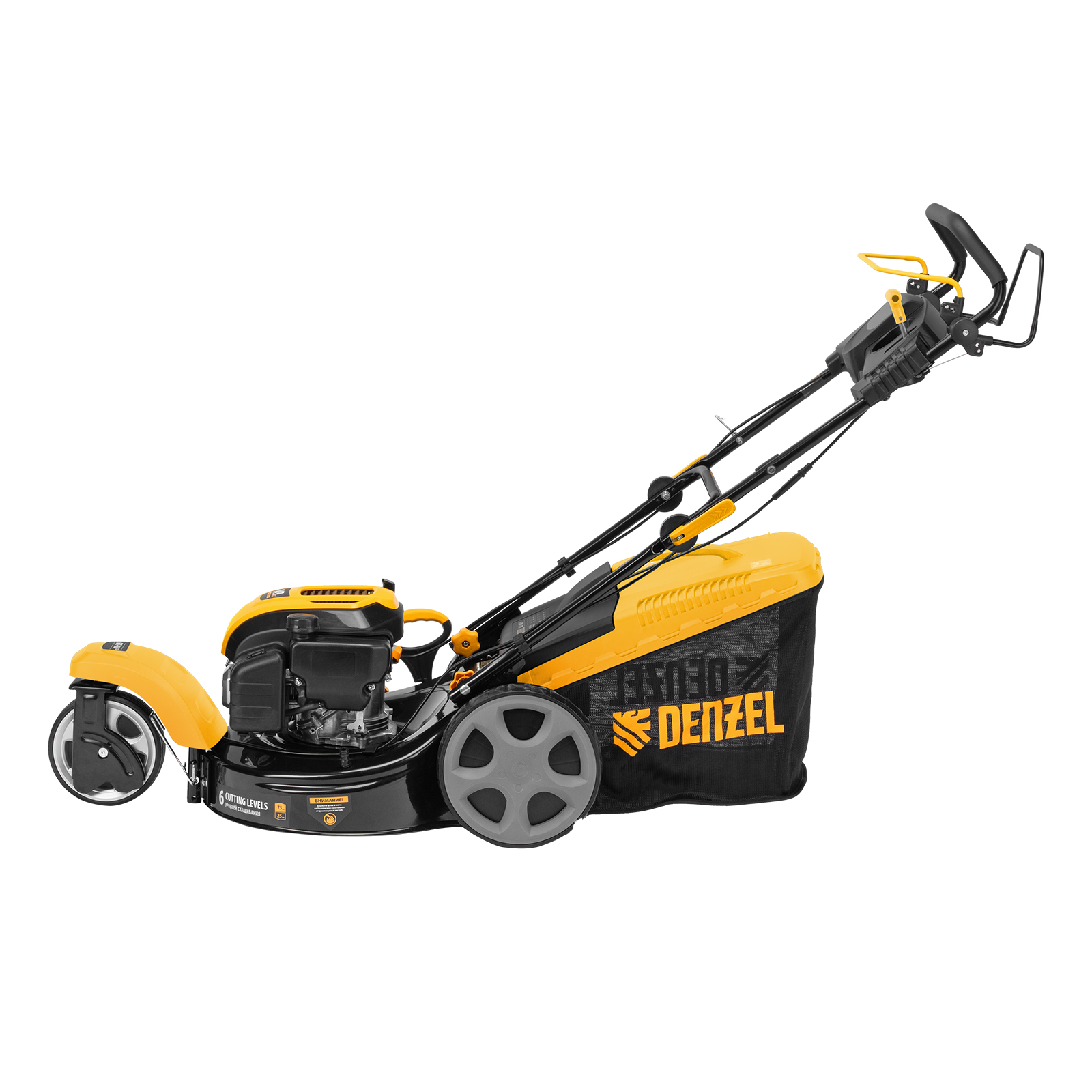 Бензиновая газонокосилка GLT-460SP-T, Trike 149 см3, 46 см, привод, панель, 60л Denzel