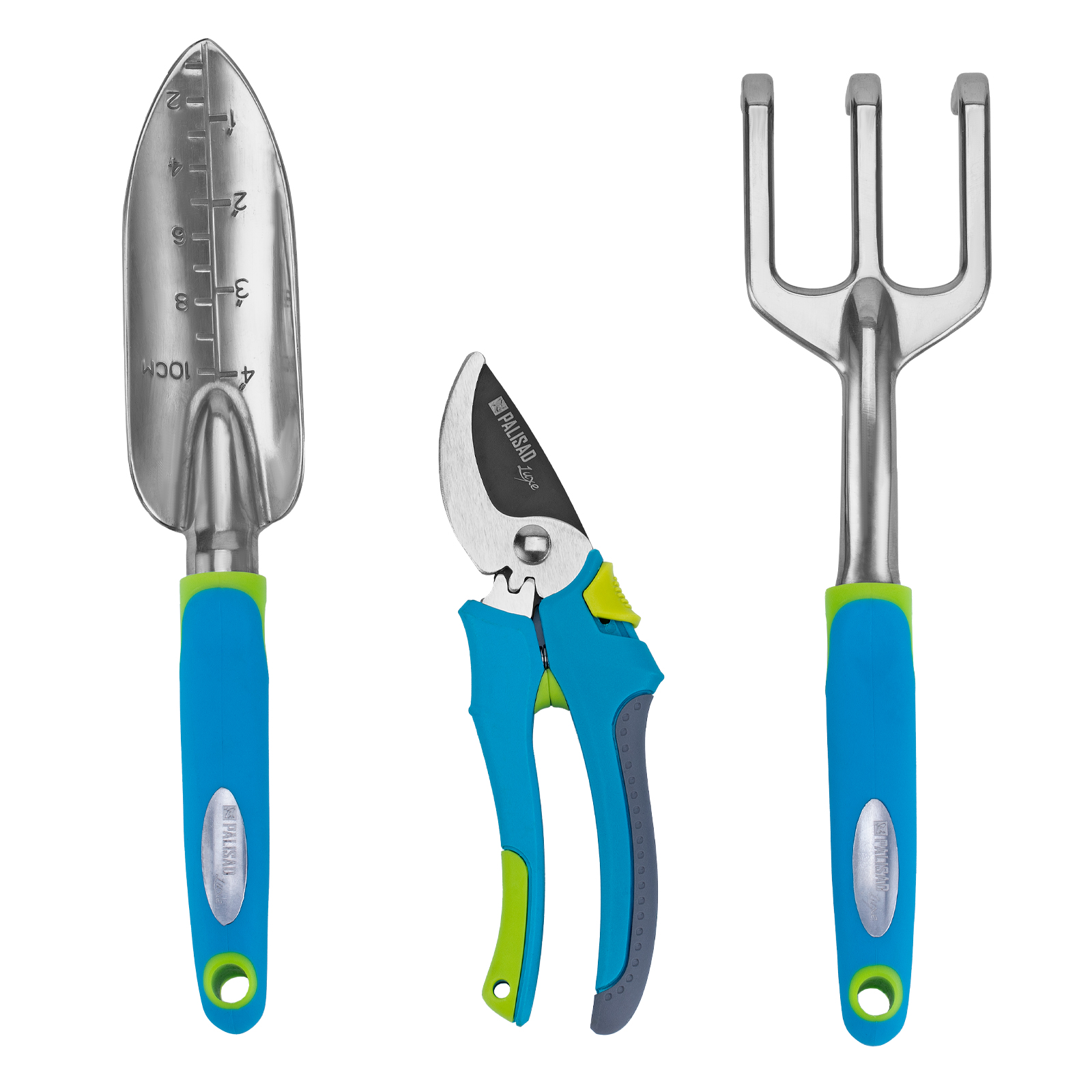 Набор садового инструмента с секатором, алюминиевый цельнолитой, 3 предмета, LUXE Palisad