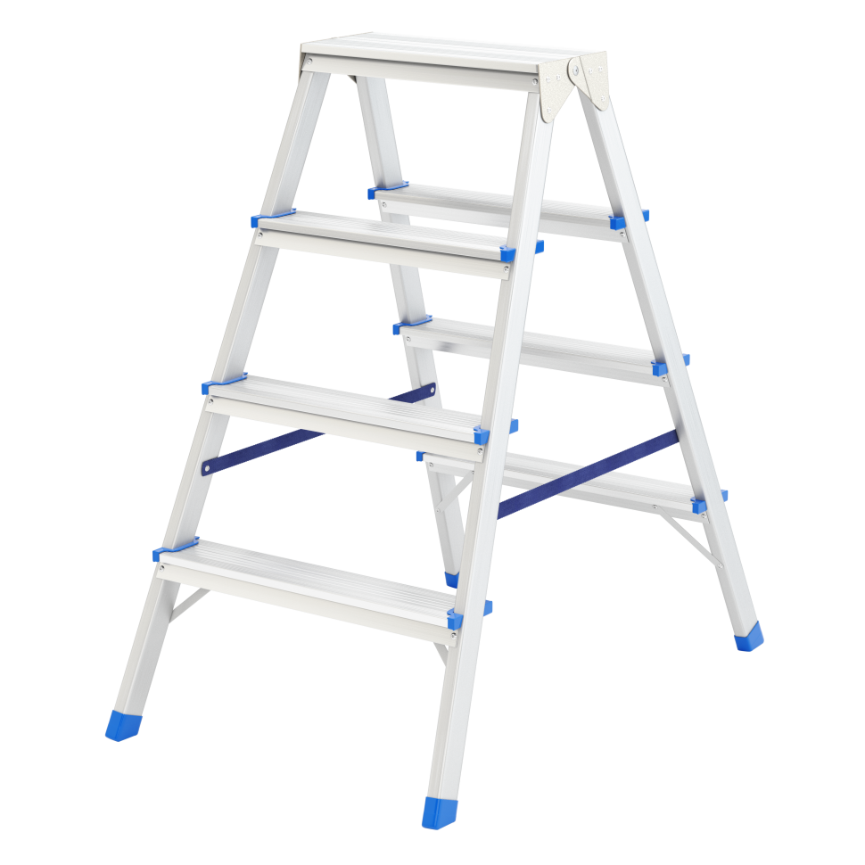 Стремянка двусторонняя 4 ступени, алюминиевая, Россия, Сибртех
