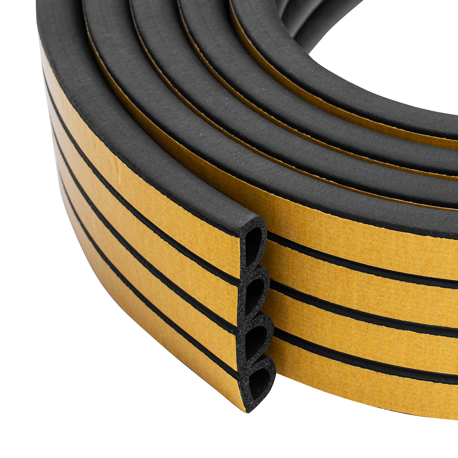 Уплотнитель резиновый 14х12 мм для широких щелей, 12 м, профиль "D", черный  Сибртех